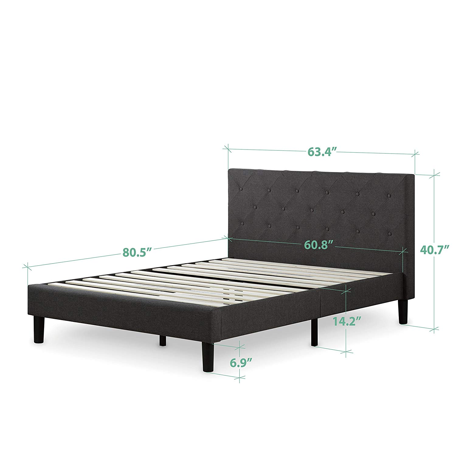 Top Rated Affordable Platform Beds You, Zinus Upholstered Detailed Platform Bed With Wooden Slats King