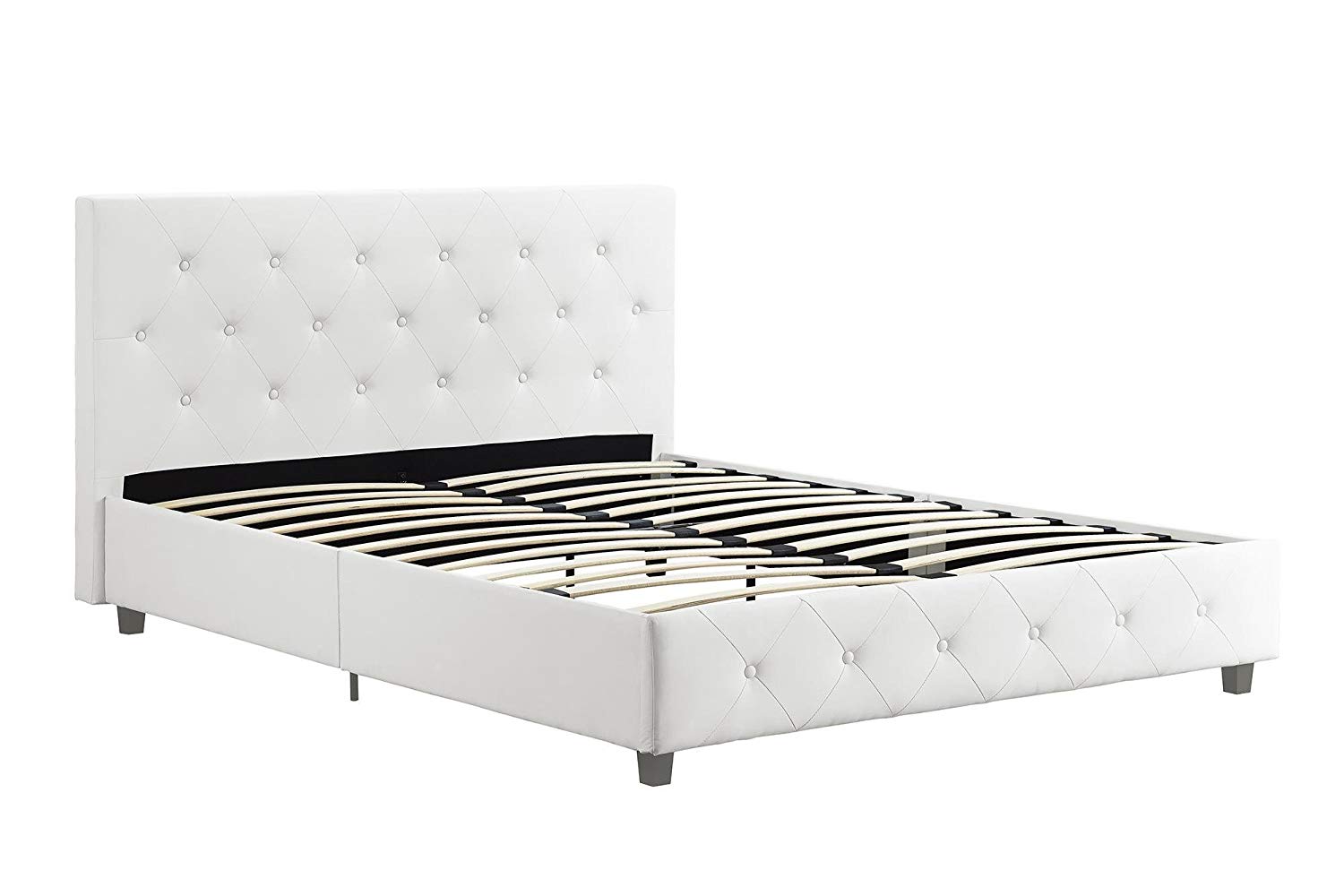 DHP Upholstered Leather Platform Bed features