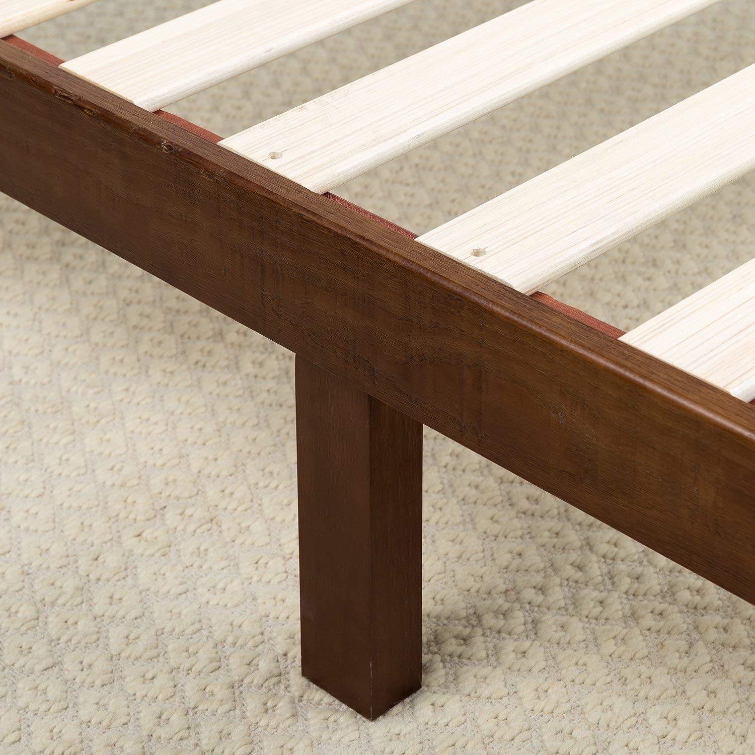 Zinus 12 Inch Wood Platform Bed left view