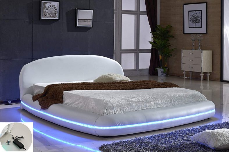 Best Platform Bed with LED Lights | Change Up to 16 Colors by Remote
